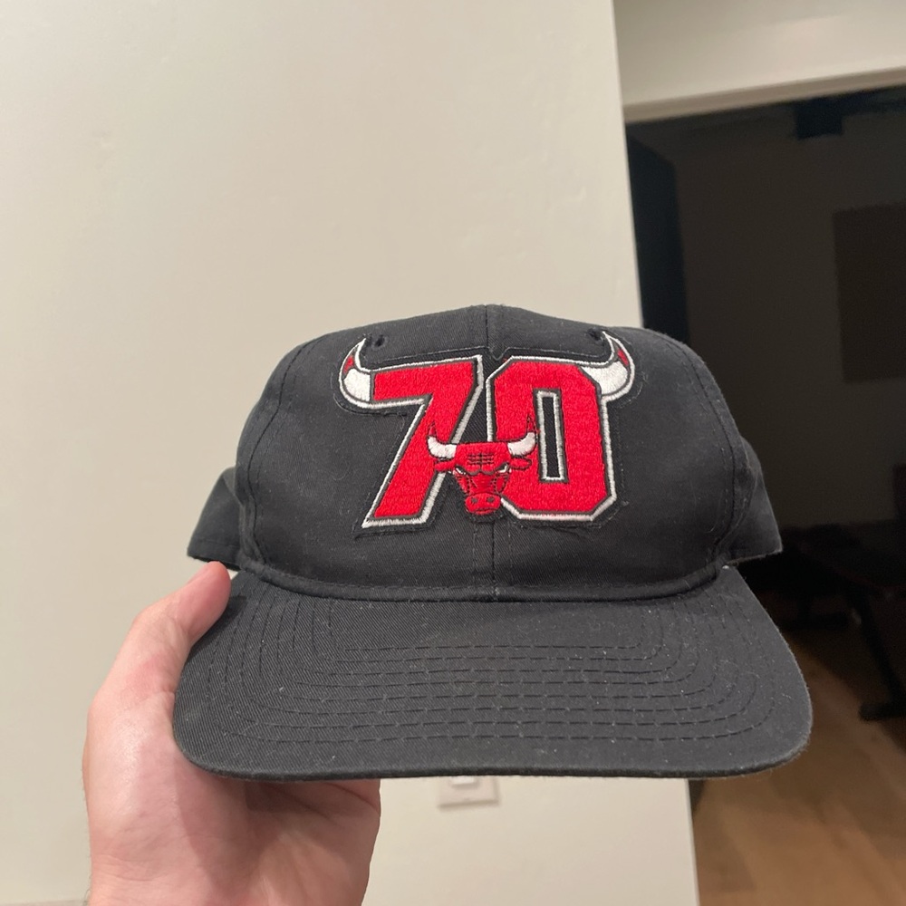 Black Cap with Red 70 Bulls Logo